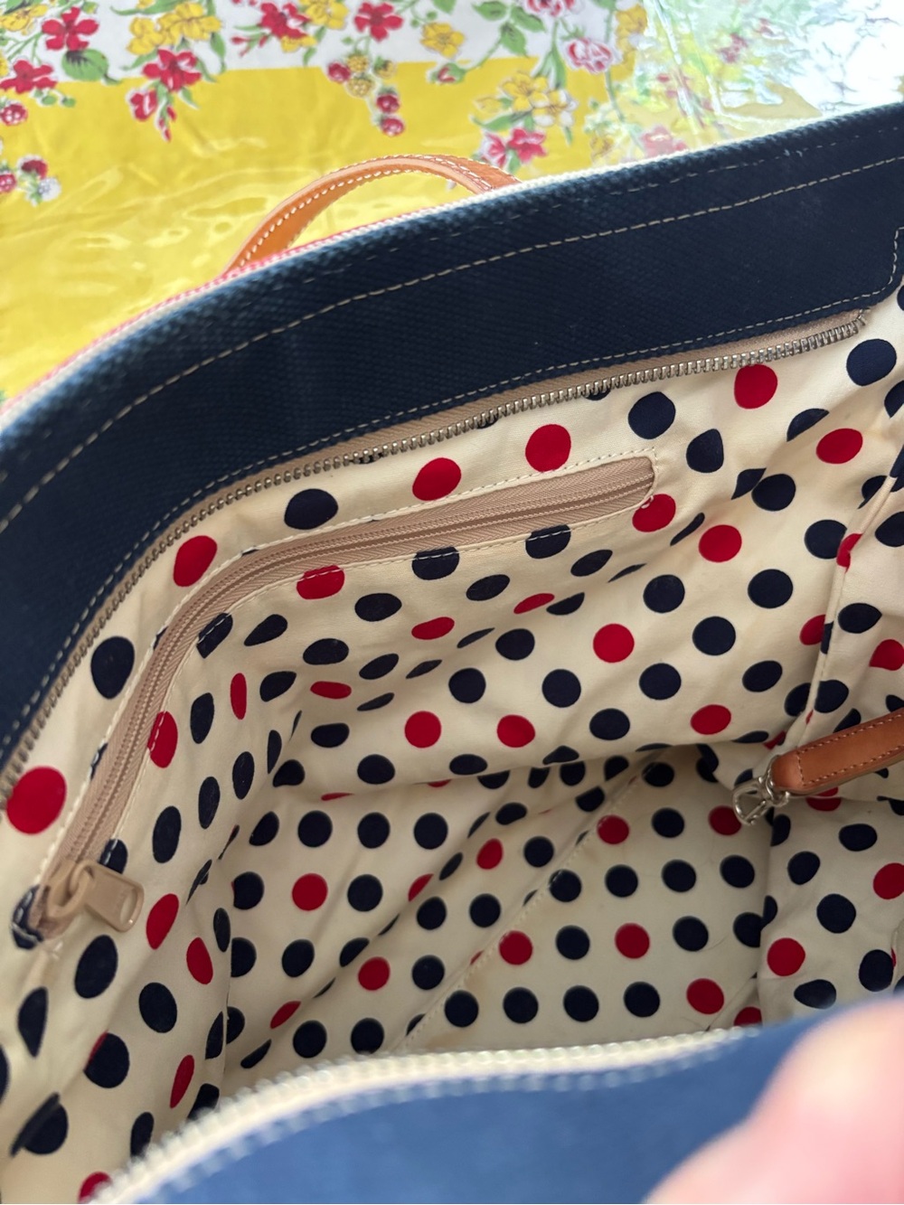 Brighton Nautical Tote with Red Anchor Charm and Red Wallet - Picture 6 of 11